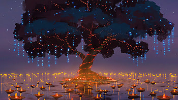 Magical Worship Tree, tree, artist, artwork, digital-art HD wallpaper