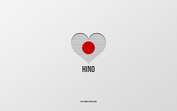 I Love Hino, Japanese cities, Day of Hino, gray background, Hino, Japan, Japanese flag heart, favorite cities, Love Hino HD wallpaper