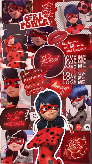 Miraculous Collage, red, superhero, ladybug HD phone wallpaper
