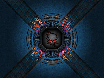middle, skull, black, dark HD wallpaper