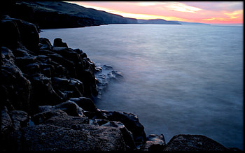 Blue Sea , blue, sea, abstract, moon, sky, beautiful, stones HD wallpaper