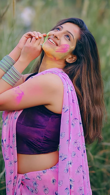 Kruthika Gaikwad, happy holi HD phone wallpaper