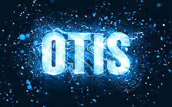 Happy Birtay Otis, , blue neon lights, Otis name, creative, Otis Happy Birtay, Otis Birtay, popular american male names, with Otis name, Otis HD wallpaper