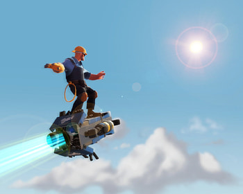 the engineer has his ways for flying, team, blue, engineer, fortress HD wallpaper