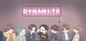 BTS cartoon, BTS Chibi HD wallpaper