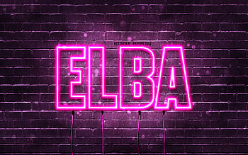 Elba, , with names, female names, Elba name, purple neon lights, Elba Birtay, Happy Birtay Elba, popular italian female names, with Elba name HD wallpaper
