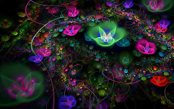 Abstract, Flowers, Background, Fractal, Space HD wallpaper