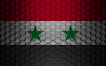 Syria flag, 3d hexagons texture, Syria, 3d texture, Syria 3d flag, metal texture, flag of Syria HD wallpaper