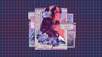 Women With Shades Flower In Hair Vaporwave, women, flower, hair, vaporwave, artist, artwork, art, digital-art, ai HD wallpaper