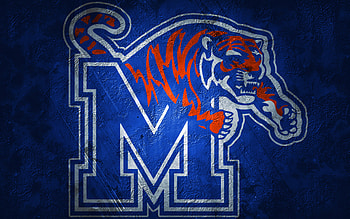 Memphis Tigers, American football, Blue background, NCAA emblem HD wallpaper