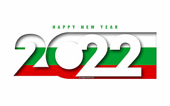 Happy New Year 2022 Bulgaria, white background, Bulgaria 2022, Bulgaria 2022 New Year, 2022 concepts, Bulgaria, Flag of Bulgaria HD wallpaper