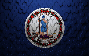 Flag of Virginia, honeycomb art, Virginia hexagons flag, Virginia, 3d hexagons art, Virginia flag HD wallpaper