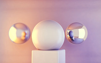 3D, Glass, Ball, Silver, Cube HD wallpaper