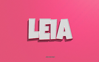 Leia, pink lines background, with names, Leia name, female names, Leia greeting card, line art, with Leia name HD wallpaper