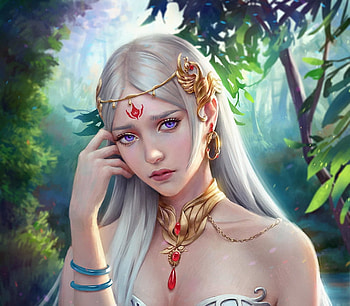 Amaterasu, jewel, frumusete, fantasy, luminos, girl, princess, selenada HD wallpaper