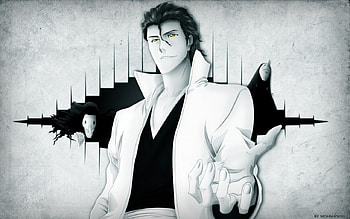 Aizen, white, dark, yellow HD wallpaper