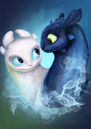 Toothless&lightfury, dragon, howtotrainyourdragon HD phone wallpaper