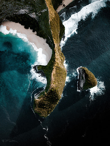 Aerial view, arch, coast, nature HD phone wallpaper