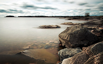 Nature, Stones, Lake, Shore, Bank, Emptiness, Void HD wallpaper