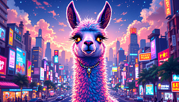 Llama Wonderland: A Stunning Ultra Experience, llama, cityscape, colorful, Digital Art HD wallpaper