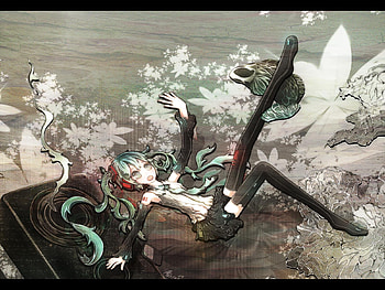 Hatsune Miku, awesome, artistic, nice, shore, waves, hatsune, aqua eyes, fish, ocean, art, twintail, stage, girl, headset, aqua, anime, pretty, virtual, blue, black, heads, cute, vocaloid, bass, beauty, miku, vocaloids, butterfly, thighhighs, base, water, program, sea, skirt, beautiful, diva, aqua hair, cool, idol HD wallpaper