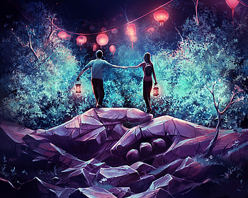 Art, Love, Rocks, Couple, Pair, Hands, Lamp, Lamps HD wallpaper