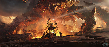 Epic Fantasy Creature in Fiery, fantasy, creature HD wallpaper