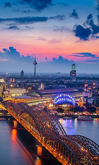 Hohenzollern Bridge, Germany HD phone wallpaper