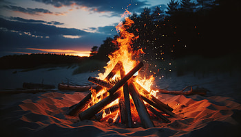 Bonfire at the Beach, bonfire, campfire, nature HD wallpaper