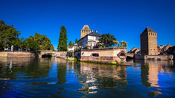 Bridge over river in Strasbourg, France, Bridges, , Strasbourg, Rivers, France, Cities HD wallpaper