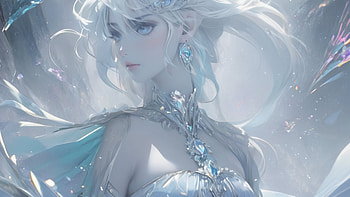 Gorgeous Woman, woman, white, snow, Anime, white anime HD wallpaper