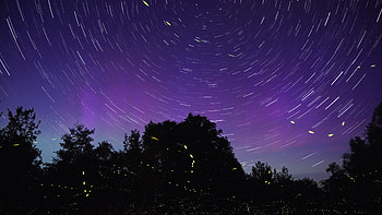Purple sky Star trail HD wallpaper