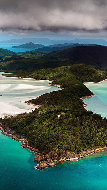 Whitsunday Islands, Hill inlet aerial view, Queensland wonder, Windows 10 spotlight HD phone wallpaper