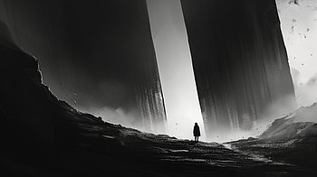 Dark Monolith Landscape - Aesthetic, dark aesthetic, landscape, silhouette, Black & White, dramatic HD wallpaper