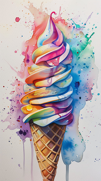 Colorful Ice Cream Art - Dessert, food, dessert, ice cream, colorful HD phone wallpaper