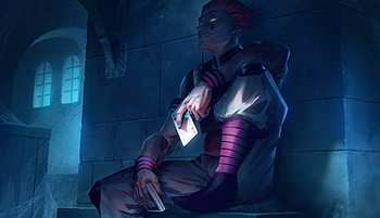 Hisoka, Anime character, Intense stare, Mysterious aura HD wallpaper