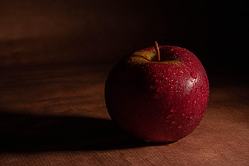 Food, Apple, Drops, Wet, Fruit HD wallpaper
