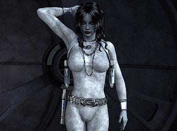 Gun, fantasy, 3d, woman HD wallpaper