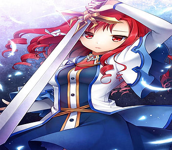 Red Warrior, orginal, sword, pretty, red, sword girls, girl, warrior HD wallpaper