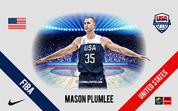 Mason Plumlee, United States national basketball team, American Basketball Player, NBA, portrait, USA, basketball HD wallpaper