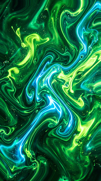 Emerald Flux — , Abstract, Fluid, Paint, Swirl HD phone wallpaper