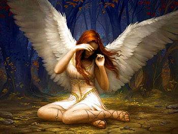 sad angel, angel, fantasy, abstract, angels HD wallpaper