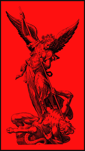 Arch Angel Michael, red, art HD phone wallpaper