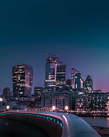 Cities, Building, Night City, Skyscrapers, Train HD phone wallpaper
