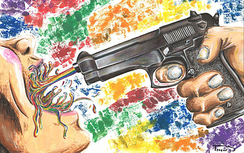 Colorful Gun Digital Art, colorful, artist, digital-art HD wallpaper