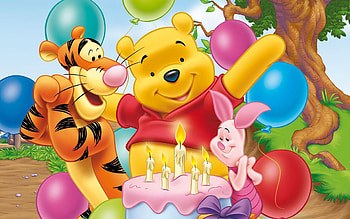 Winnie the Pooh, Tigger, and Piglet, Birtay Party HD wallpaper