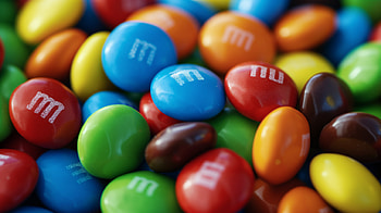 Colorful M&M's - Candy Background, M&M's, candy, junk food, colorful, sweets HD wallpaper