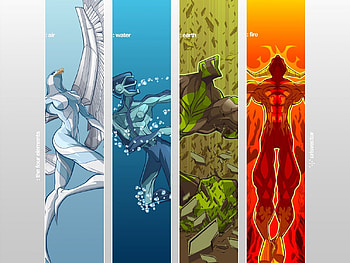 The Four Elements, anime, art HD wallpaper