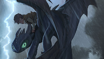 Hiccup And Toothless Digital Art, night-fury, how-to-train-your-dragon, digital-art, deviantart HD wallpaper