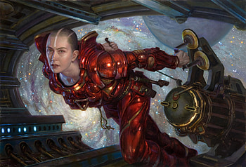 The mechanic, fantasy, art, donato giancola, red, girl HD wallpaper